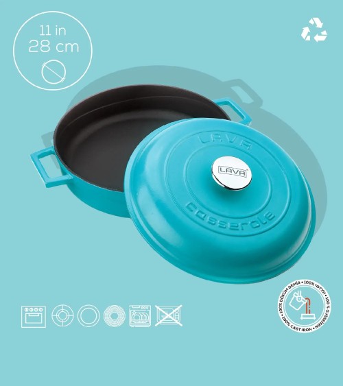 FAITOUT EN FONTE TURQUOISE MAT 28 CM BEH TUNISIE