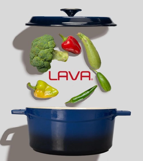 COCOTTE EN FONTE RONDE BLEU BRILLANTE 28 CM INTÉRIEUR CRÈME BEH TUNISIE