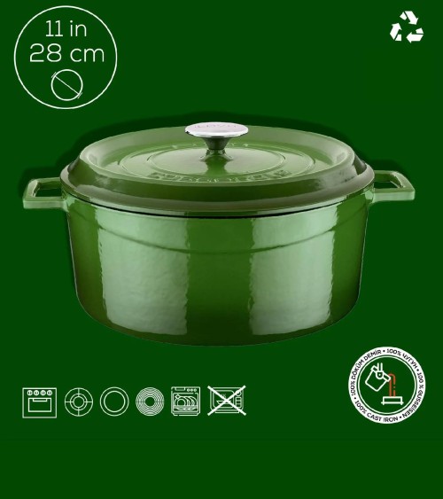COCOTTE EN FONTE RONDE VERT 28 CM BEH TUNISIE