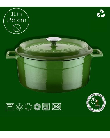 COCOTTE EN FONTE RONDE VERT 28 CM BEH TUNISIE