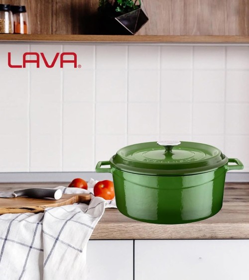 COCOTTE EN FONTE RONDE VERT 28 CM BEH TUNISIE