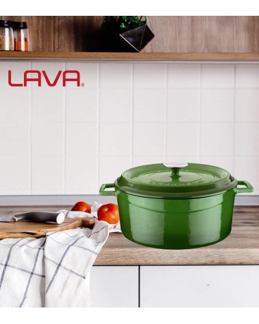COCOTTE EN FONTE RONDE VERT 28 CM BEH TUNISIE