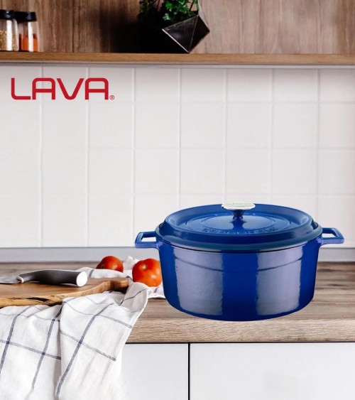 COCOTTE EN FONTE RONDE BLEU 28 CM BEH TUNISIE