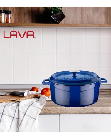 COCOTTE EN FONTE RONDE BLEU 28 CM BEH TUNISIE