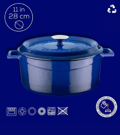 COCOTTE EN FONTE RONDE BLEU 28 CM BEH TUNISIE