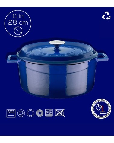 COCOTTE EN FONTE RONDE BLEU 28 CM BEH TUNISIE
