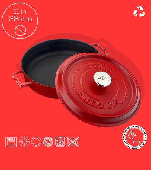 FAITOUT EN FONTE ROUGE MAT 28 CM BEH TUNISIE