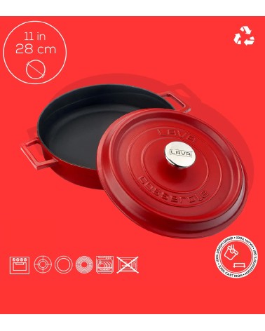 FAITOUT EN FONTE ROUGE MAT 28 CM BEH TUNISIE