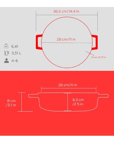 FAITOUT EN FONTE ROUGE MAT 28 CM BEH TUNISIE
