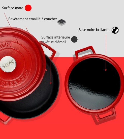 FAITOUT EN FONTE ROUGE MAT 28 CM BEH TUNISIE