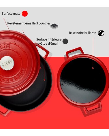 FAITOUT EN FONTE ROUGE MAT 28 CM BEH TUNISIE