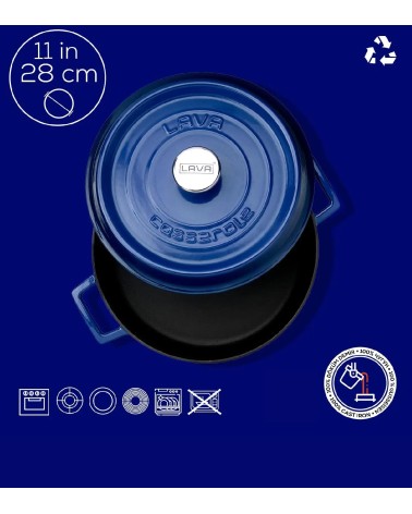 FAITOUT EN FONTE RONDE BLEU 28 CM BEH TUNISIE