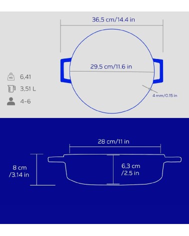 FAITOUT EN FONTE RONDE BLEU 28 CM BEH TUNISIE