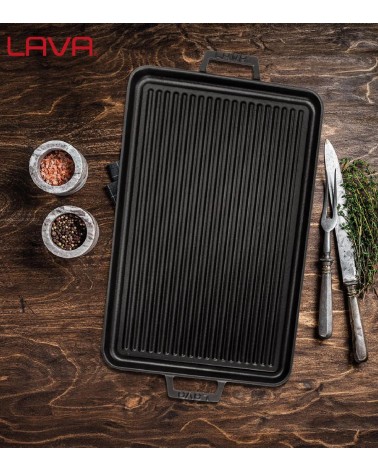 PLANCHE À GRILLER EN FONTE LISSE/NERVURÉ RÉVERSIBLE 29 x 44 CM BEH TUNISIE