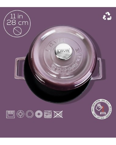 FAITOUT EN FONTE RONDE VIOLET 28 CM BEH TUNISIE