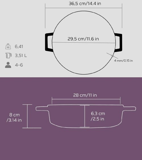 FAITOUT EN FONTE RONDE VIOLET 28 CM BEH TUNISIE