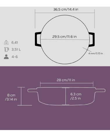 FAITOUT EN FONTE RONDE VIOLET 28 CM BEH TUNISIE