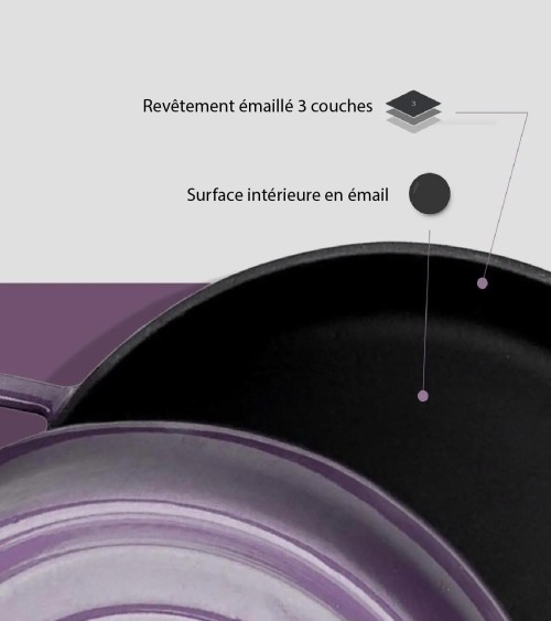 FAITOUT EN FONTE RONDE VIOLET 28 CM BEH TUNISIE