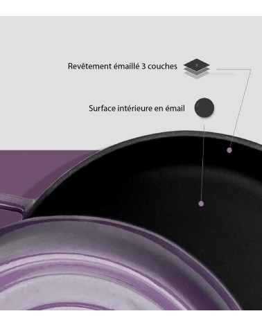 FAITOUT EN FONTE RONDE VIOLET 28 CM BEH TUNISIE