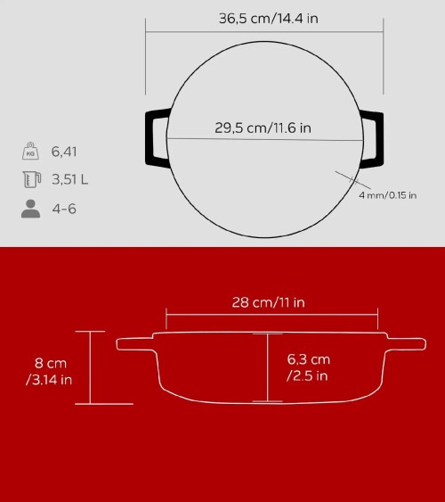 FAITOUT EN FONTE RONDE ROUGE 28 CM BEH TUNISIE