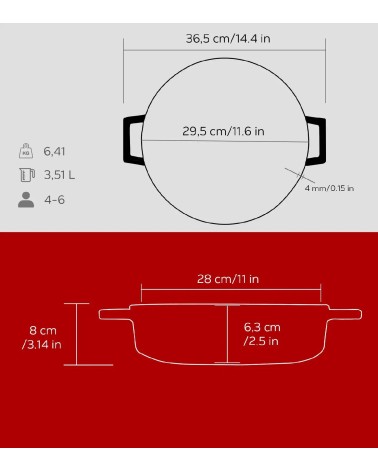 FAITOUT EN FONTE RONDE ROUGE 28 CM BEH TUNISIE