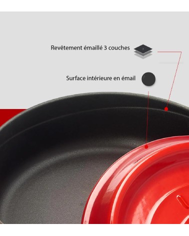 FAITOUT EN FONTE RONDE ROUGE 28 CM BEH TUNISIE