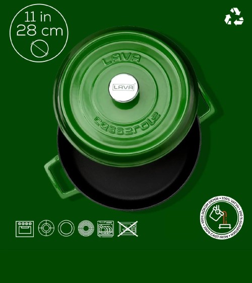 FAITOUT EN FONTE RONDE VERT 28 CM BEH TUNISIE