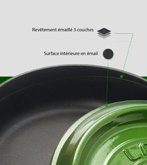 FAITOUT EN FONTE RONDE VERT 28 CM BEH TUNISIE
