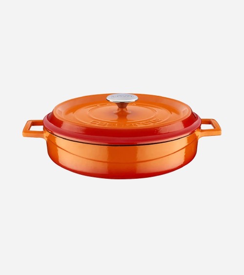 FAITOUT EN FONTE RONDE ORANGE 28 CM BEH TUNISIE