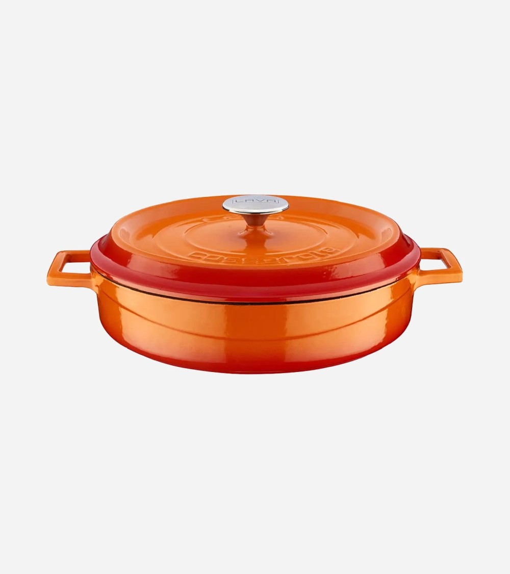 FAITOUT EN FONTE RONDE ORANGE 28 CM BEH TUNISIE