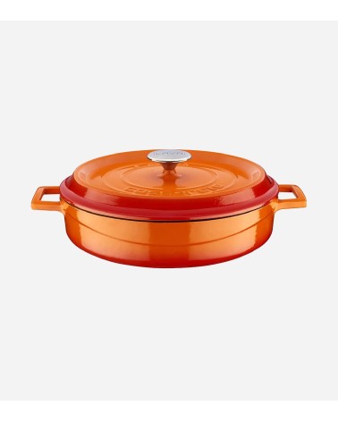 FAITOUT EN FONTE RONDE ORANGE 28 CM BEH TUNISIE
