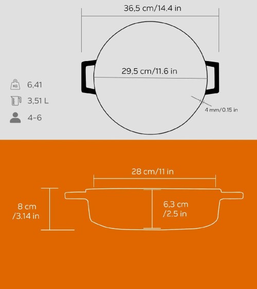 FAITOUT EN FONTE RONDE ORANGE 28 CM BEH TUNISIE