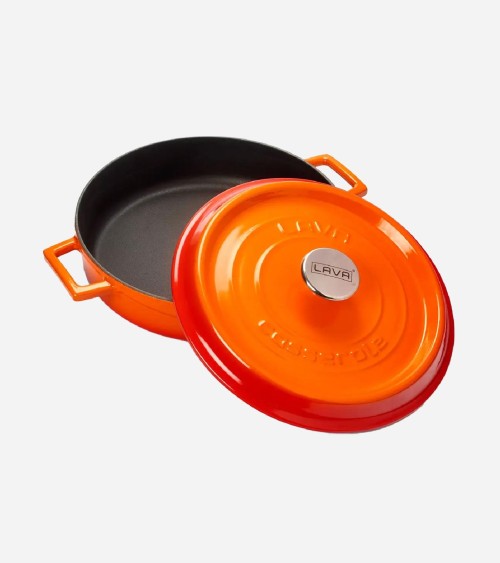 FAITOUT EN FONTE RONDE ORANGE 28 CM BEH TUNISIE