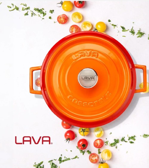 FAITOUT EN FONTE RONDE ORANGE 28 CM BEH TUNISIE