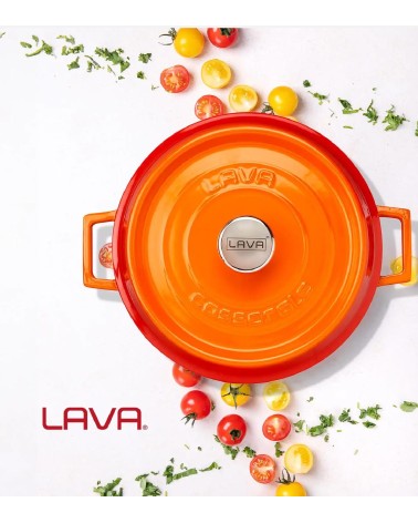 FAITOUT EN FONTE RONDE ORANGE 28 CM BEH TUNISIE