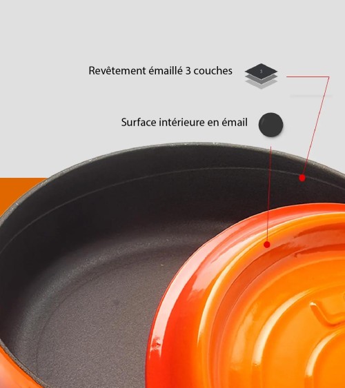 FAITOUT EN FONTE RONDE ORANGE 28 CM BEH TUNISIE