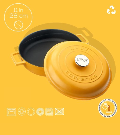 FAITOUT EN FONTE JAUNE MAT 28 CM BEH TUNISIE