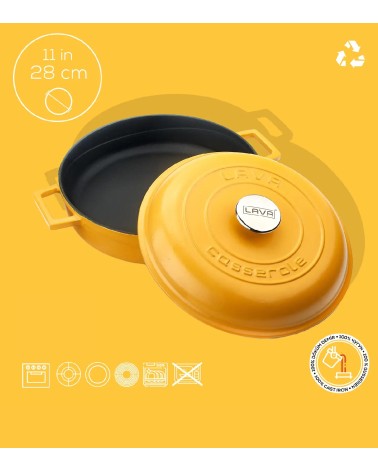 FAITOUT EN FONTE JAUNE MAT 28 CM BEH TUNISIE
