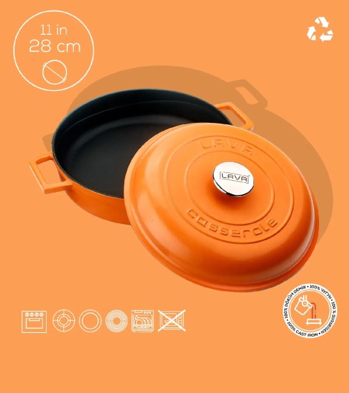 FAITOUT EN FONTE ORANGE MAT 28 CM BEH TUNISIE