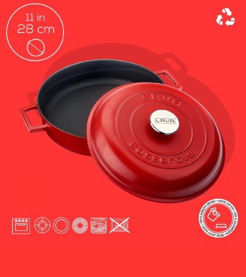 FAITOUT EN FONTE ROUGE MAT 28 CM BEH TUNISIE