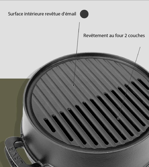 BARBECUE EN FONTE ROND NOIR Ø 36 CM BEH TUNISIE