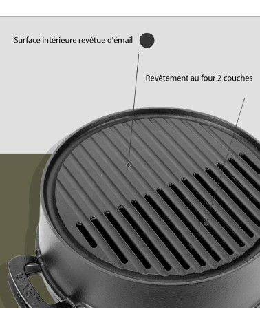 BARBECUE EN FONTE ROND NOIR Ø 36 CM BEH TUNISIE