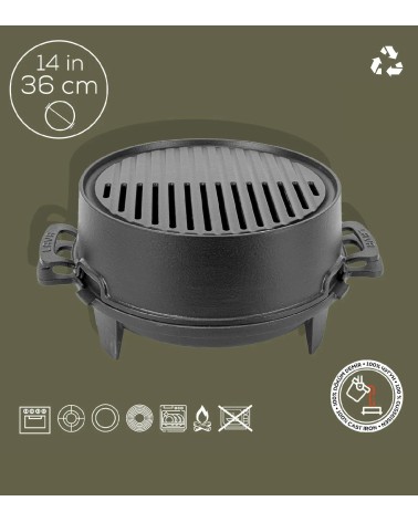 BARBECUE EN FONTE ROND NOIR Ø 36 CM BEH TUNISIE