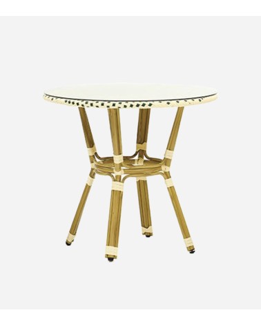 TABLE RONDE BEIGE Ø 70 x H 73 CM BEH TUNISIE