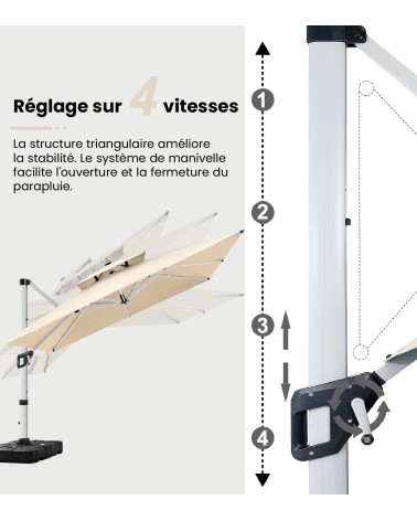 PARASOL SHADAW 3M BLANC BEH TUNISIE