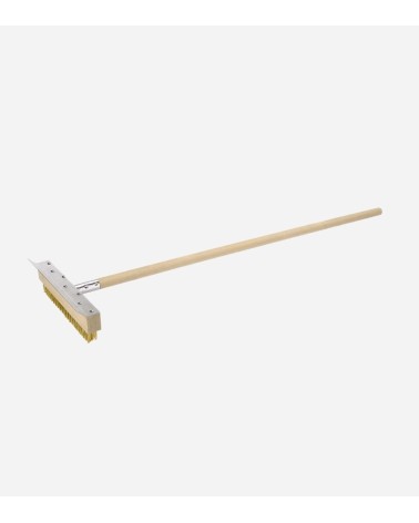 BROSSE MÉTALLIQUE AVEC MANCHE ET GRATTOIR 74,5 CM – NETTOYAGE PROFESSIONNEL