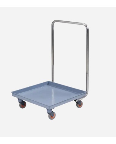 CHARIOT PORTE-RACKS EN POLYPROPYLÈNE GRIS 53 × 53 × 8 CM