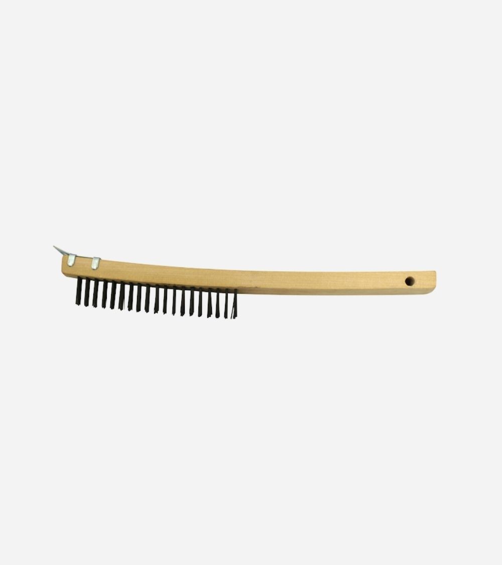 BROSSE MÉTALLIQUE AVEC GRATTOIR 35,6 CM - BEH tunisie