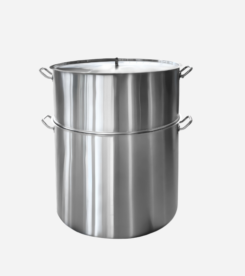COUSCOUSSIER INOX Ø 60 CM – H 35 CM AVEC MARMITE ET COUVERCLE // BEH TUNISIE