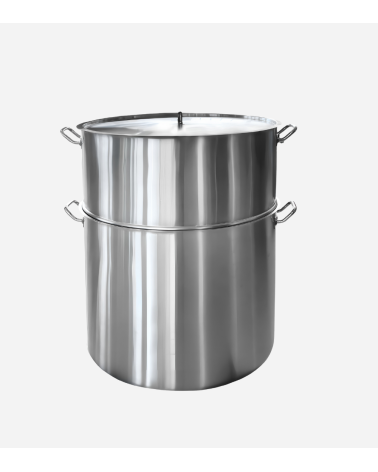 COUSCOUSSIER INOX Ø 60 CM – H 35 CM AVEC MARMITE ET COUVERCLE // BEH TUNISIE